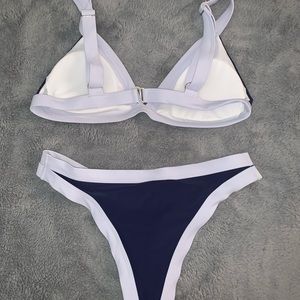 Navy blue and white bikini